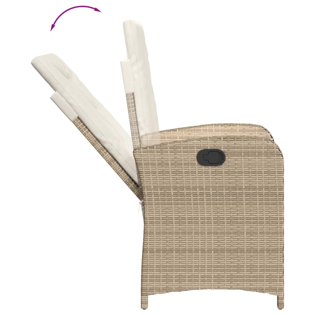 vidaXL Set comedor de jardín 9 pzas con cojines ratán sintético beige