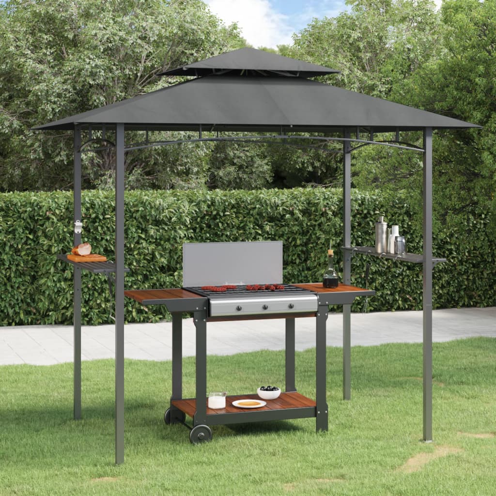 vidaXL Cenador barbacoa estante lateral acero antracita 240x150x243 cm