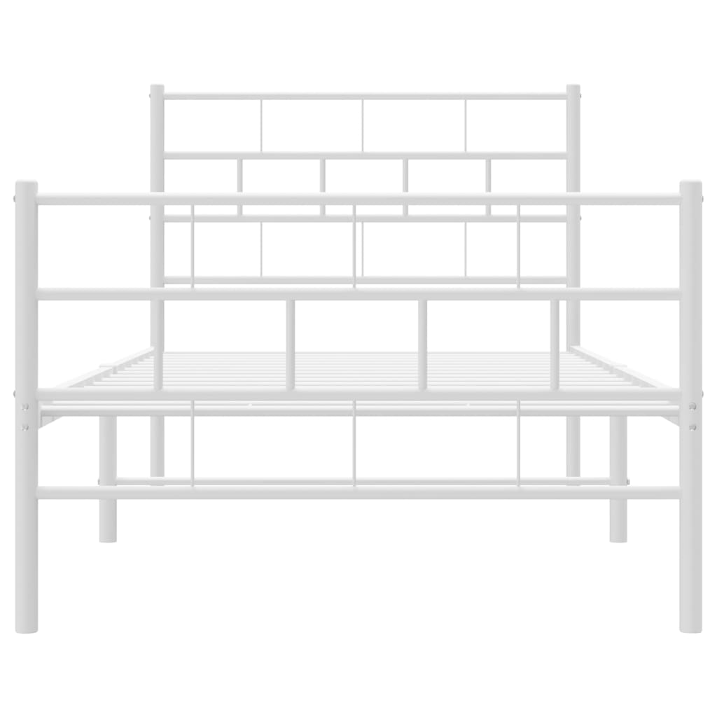 vidaXL Estructura cama sin colchón con estribo metal blanco 90x190 cm