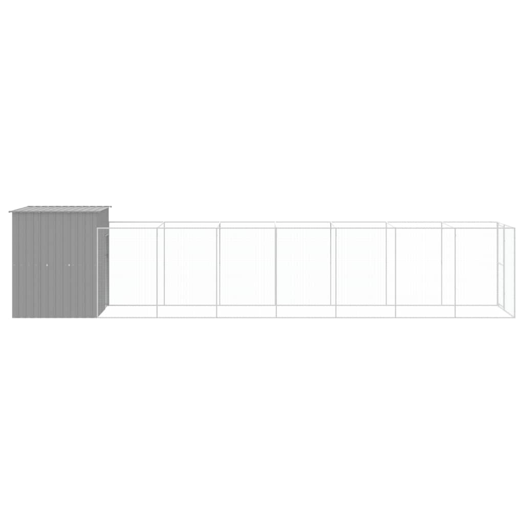 vidaXL Caseta perros corral acero galvanizado gris claro 165x863x181cm