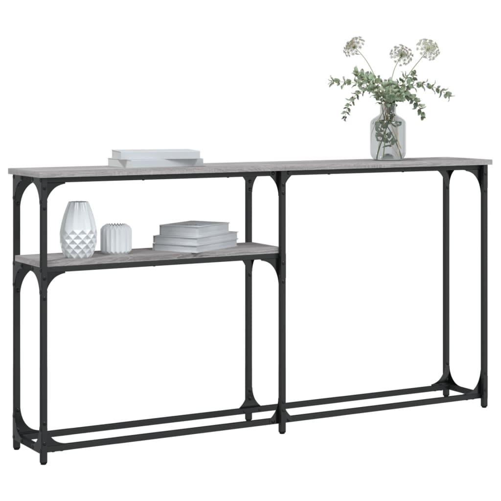 vidaXL Mesa consola madera de ingeniería gris Sonoma 145x22,5x75 cm