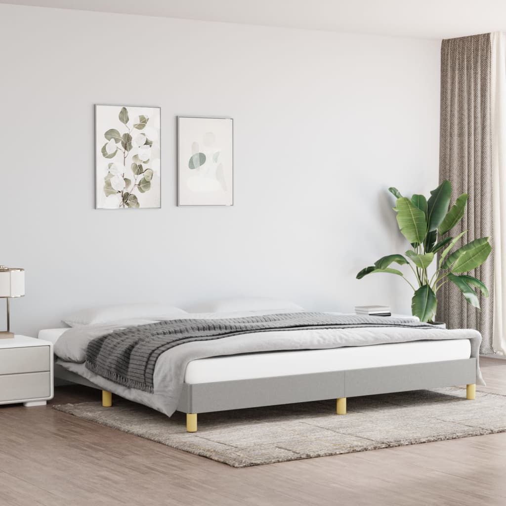 vidaXL Cama sin colchón tela gris claro 200x200 cm