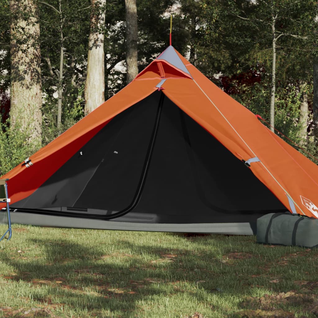 vidaXL Tienda de campaña tipi para 1 persona impermeable naranja