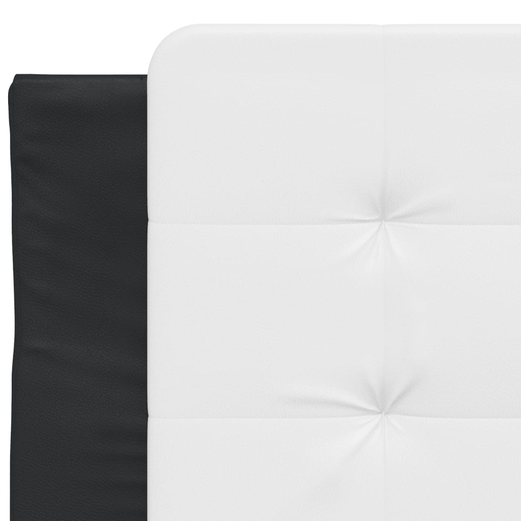 vidaXL Estructura de cama con cabecero cuero sintético negro y blanco