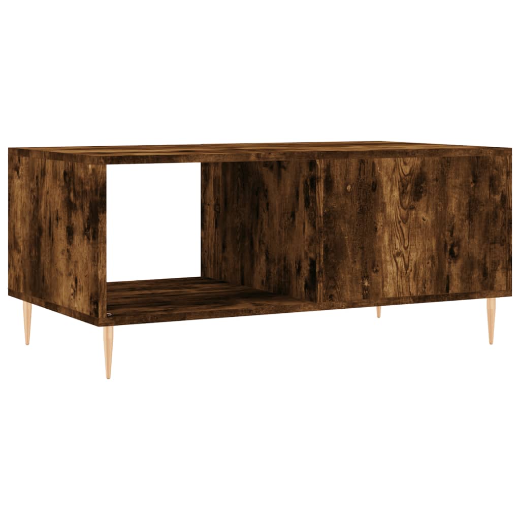 vidaXL Mesa de centro madera contrachapada roble ahumado 90x50x40 cm