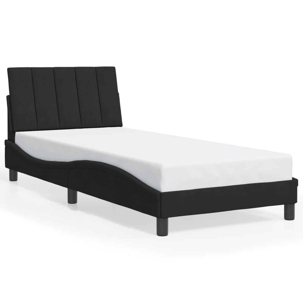 vidaXL Estructura de cama con luces LED terciopelo negro 80x200 cm