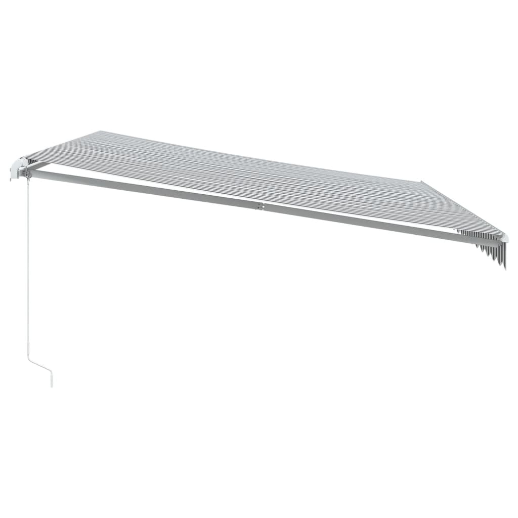 vidaXL Toldo retráctil manual gris antracita y blanco 450x300 cm