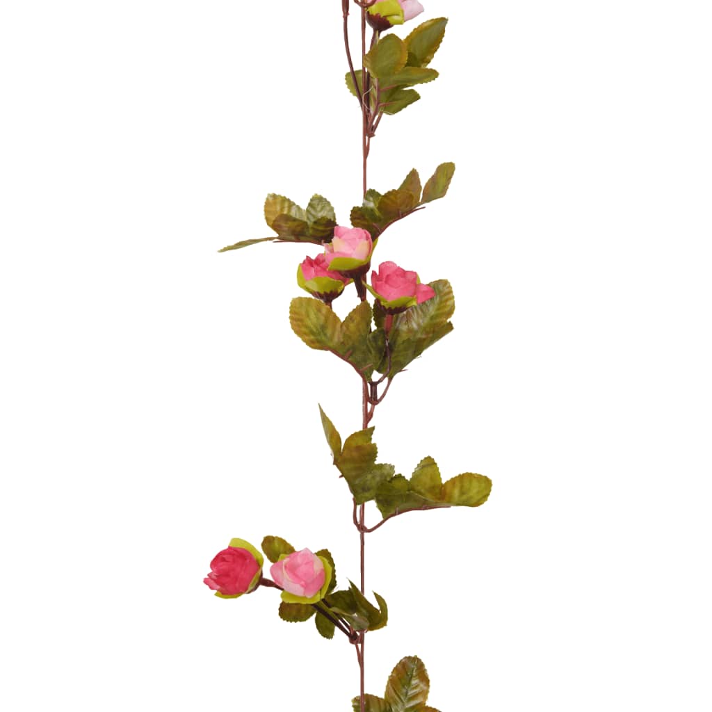 vidaXL Guirnaldas de flores de Navidad 6 uds rosa 215 cm