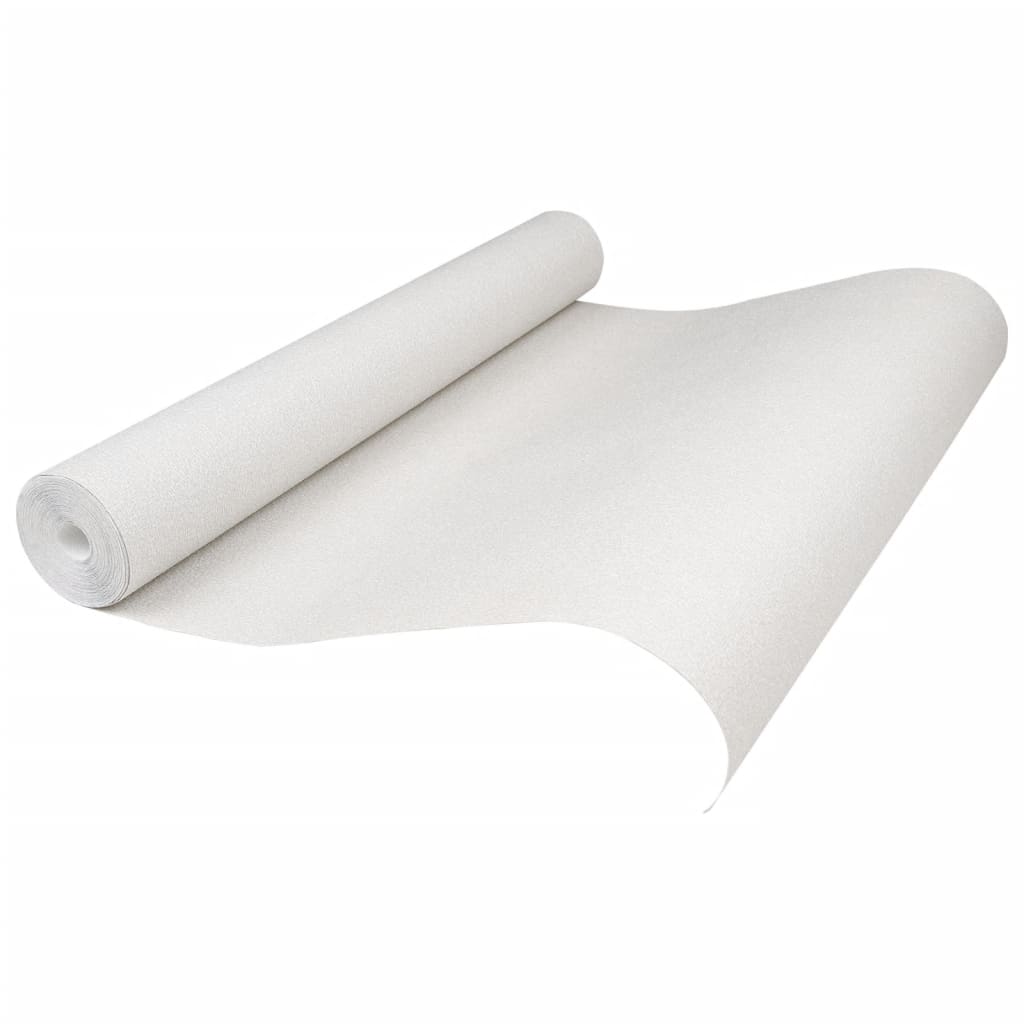 vidaXL Papel pintado 3D no tejido blanco liso 10x0,53 m