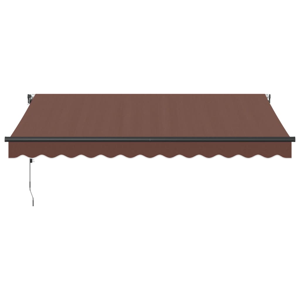 vidaXL Toldo retráctil automático con LEDs marrón 350x250 cm