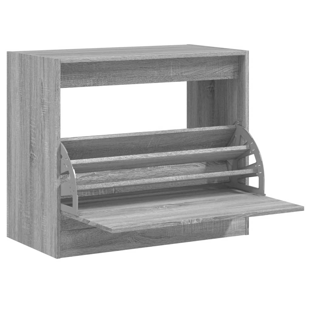 vidaXL Zapatero de madera de ingeniería gris Sonoma 80x42x69 cm