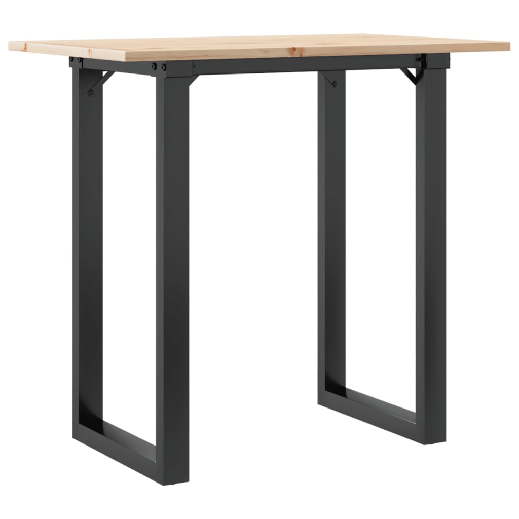 vidaXL Mesa de comedor marco O madera maciza pino y hierro 80x50x75 cm
