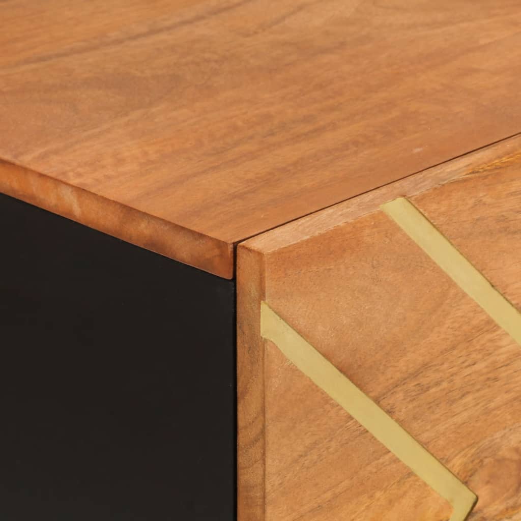 vidaXL Mueble auxiliar madera maciza mango marrón/negro 80x33,5x75 cm