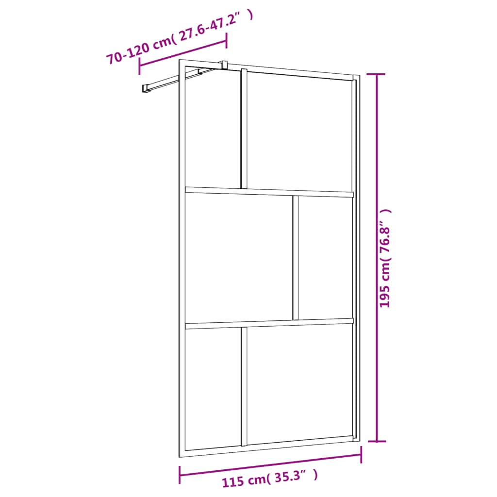 vidaXL Mampara puerta de ducha vidrio transparente ESG rojo 115x195 cm