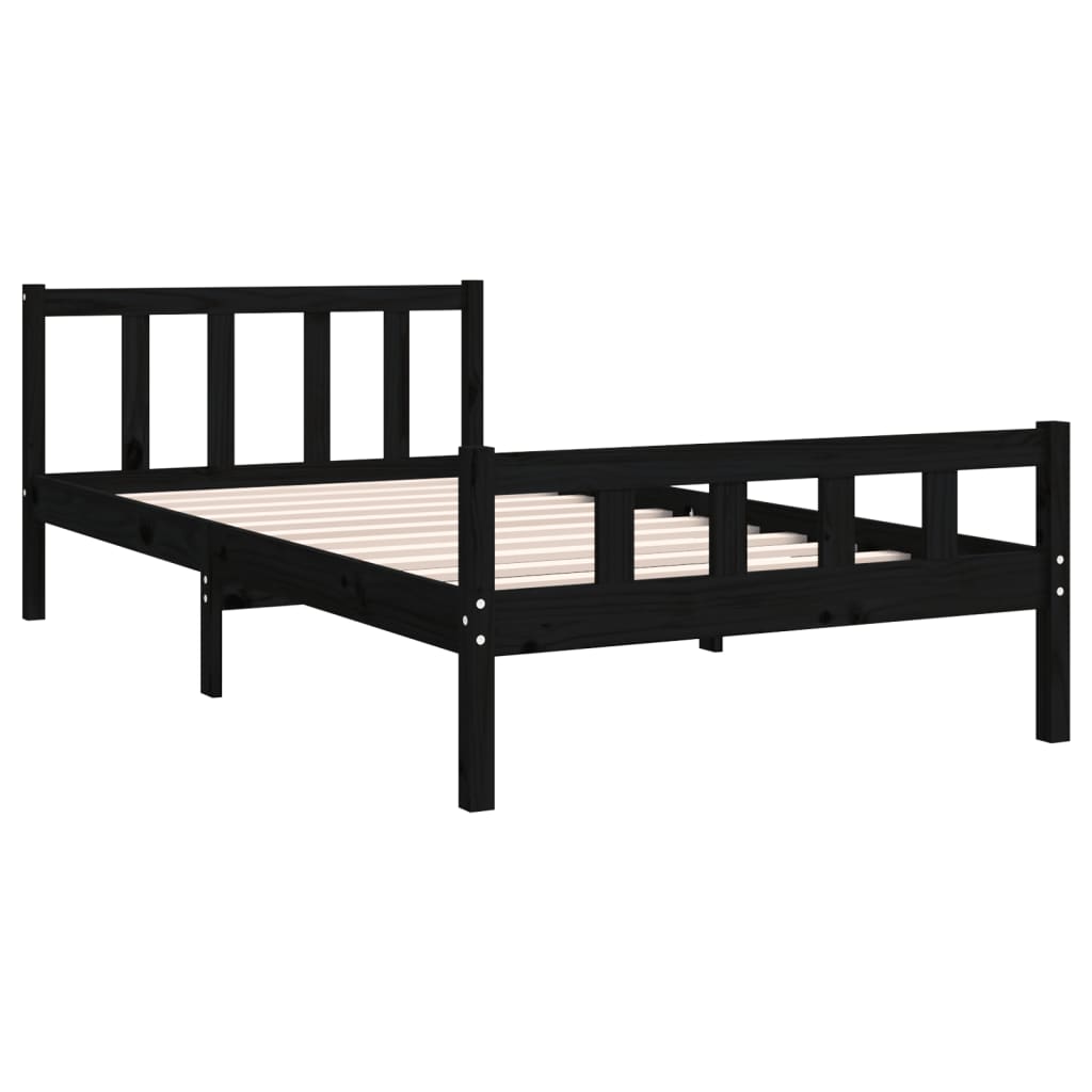 vidaXL Estructura de cama madera maciza negra 100x200 cm