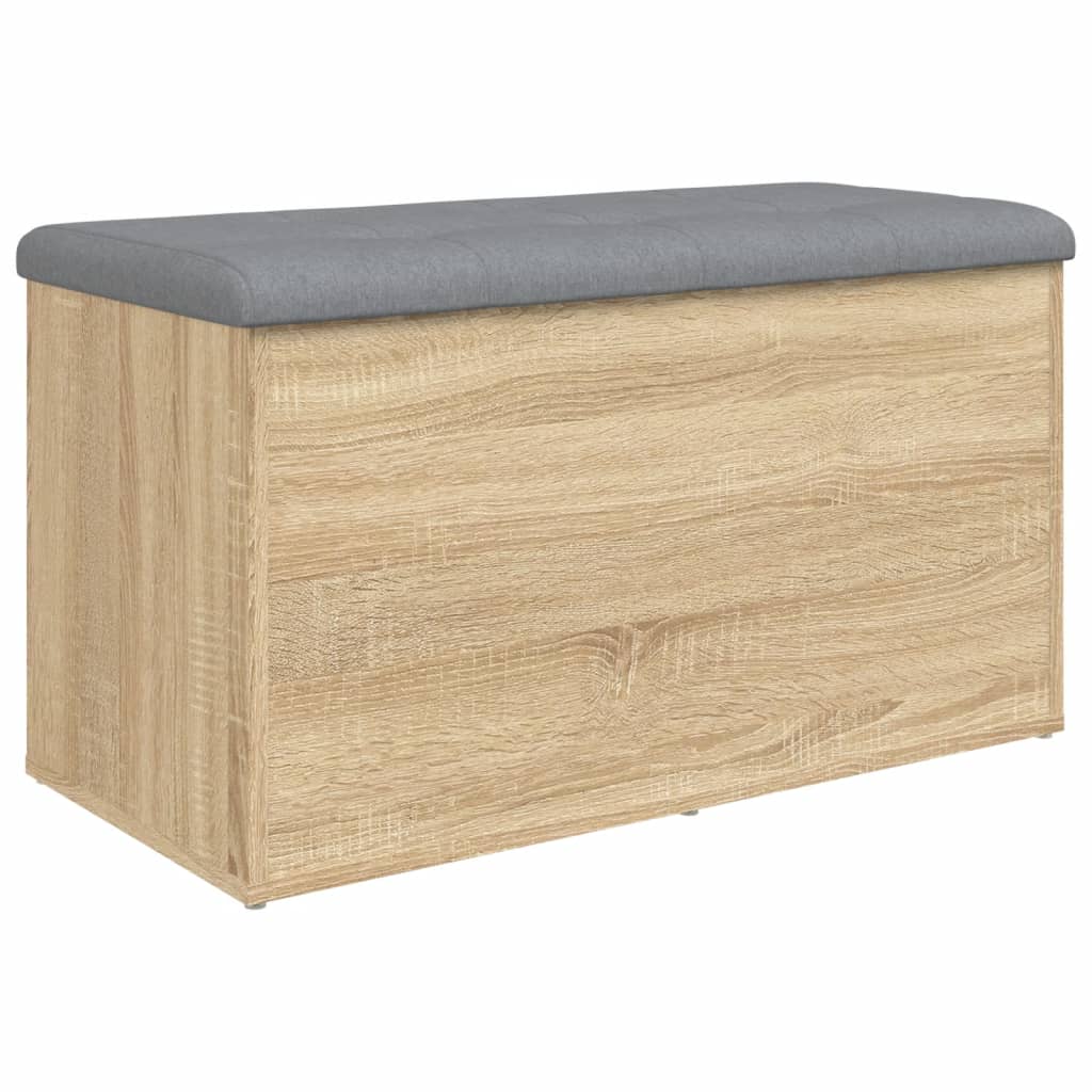 vidaXL Banco con almacenaje madera ingeniería roble Sonoma 82x42x45 cm