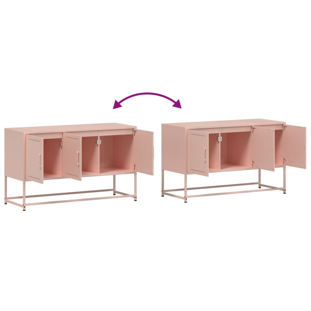 vidaXL Mueble para TV de acero rosa 100,5x39x60,5 cm