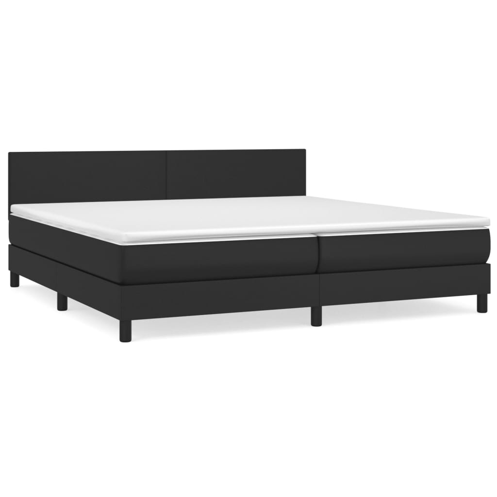 vidaXL Cama box spring con colchón cuero sintético negro 200x200 cm