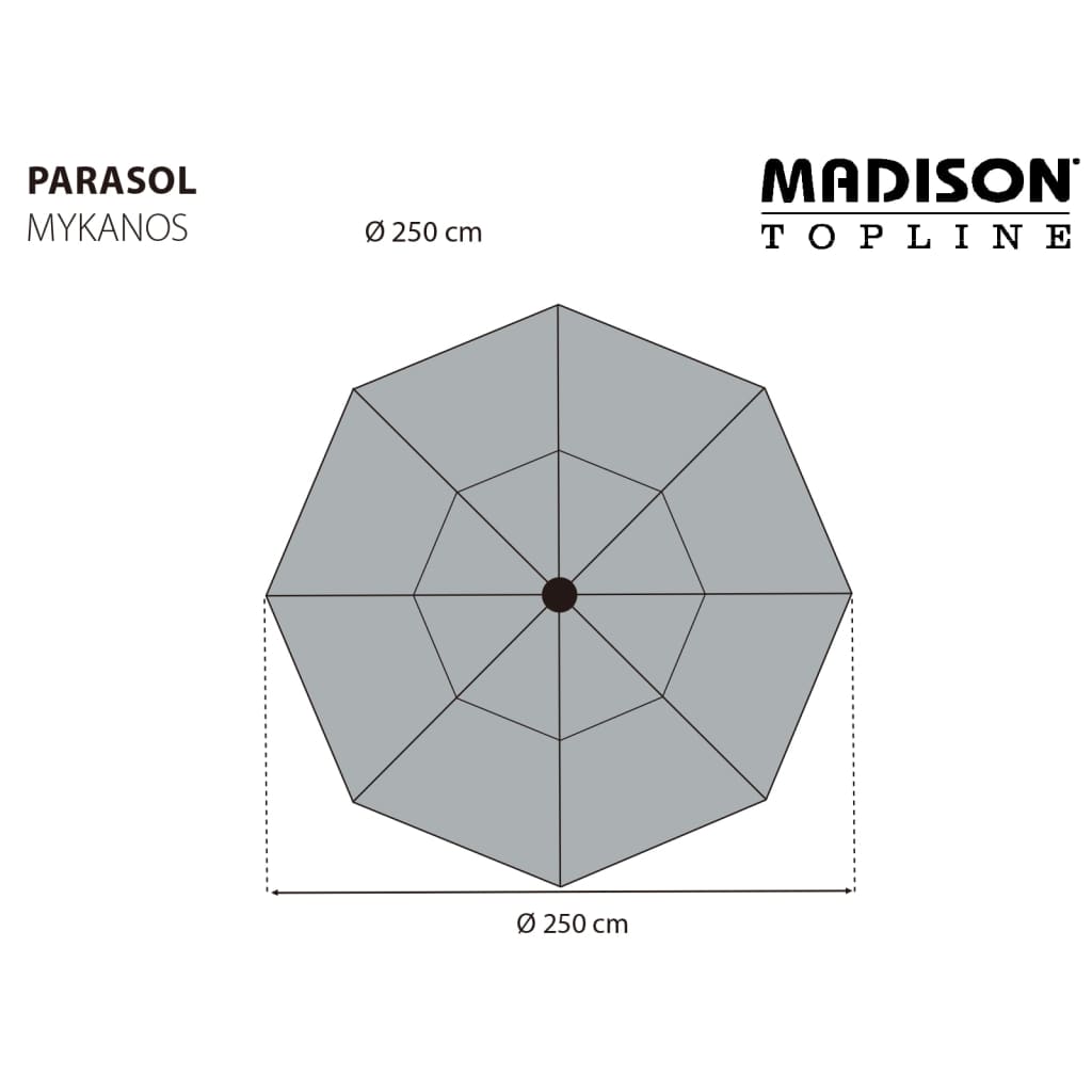 Madison Sombrilla de jardín Mykanos verde 250 cm