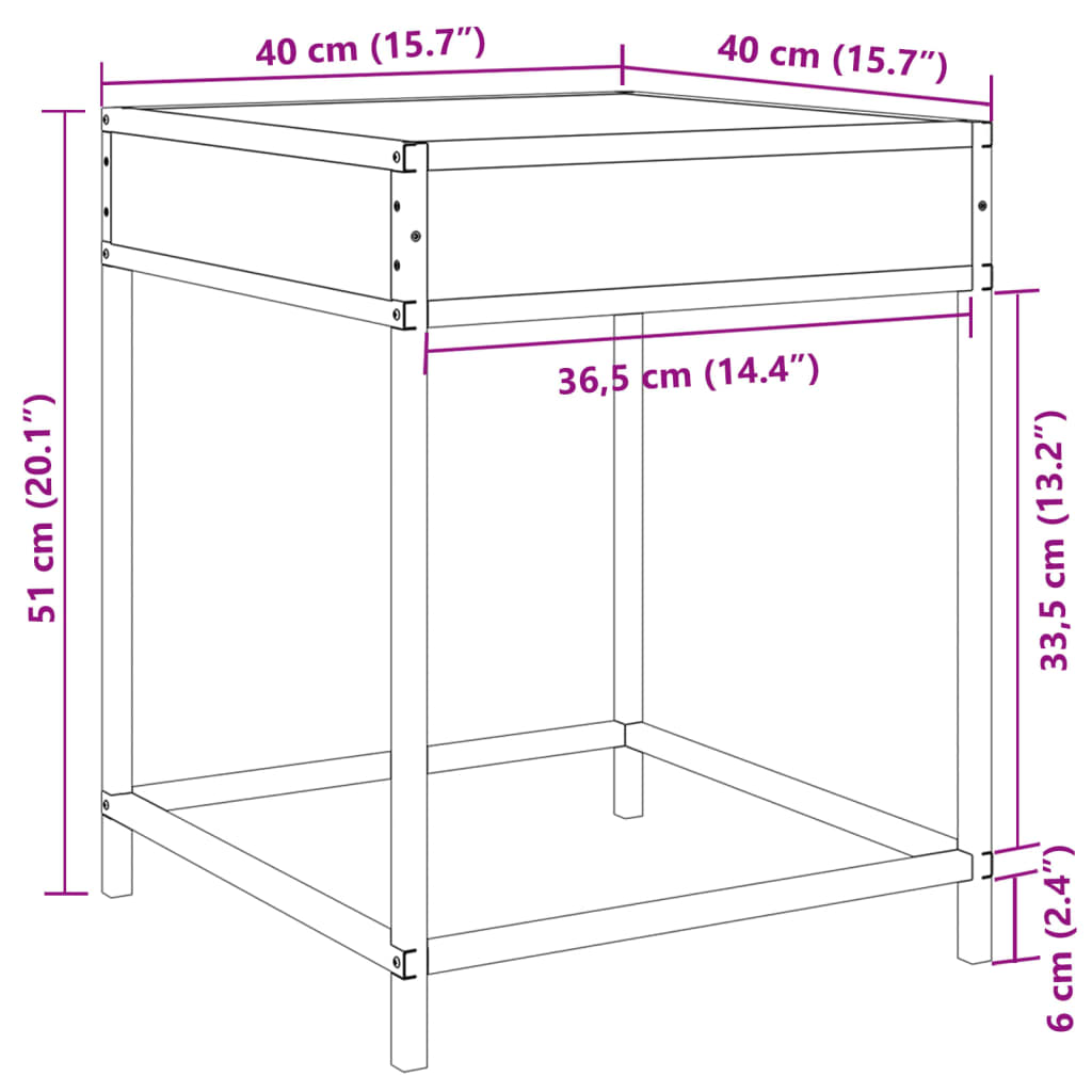 vidaXL Mesita de noche con Infinity LED negra 40x40x51 cm