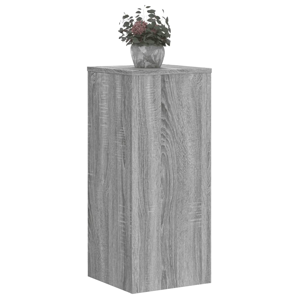 vidaXL Soportes de plantas 2 uds madera gris Sonoma 30x30x70 cm