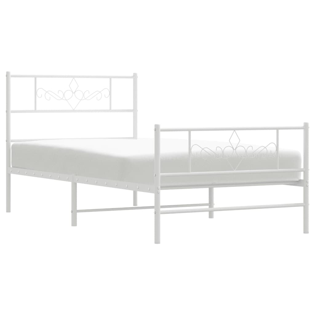 vidaXL Estructura cama sin colchón con estribo metal blanco 80x200 cm