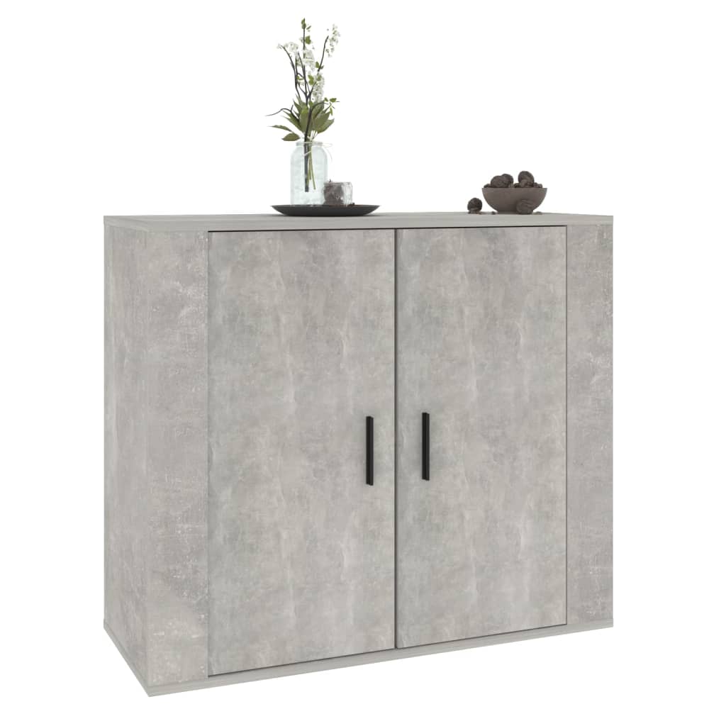 vidaXL Aparador de madera contrachapada gris hormigón 80x33x70 cm