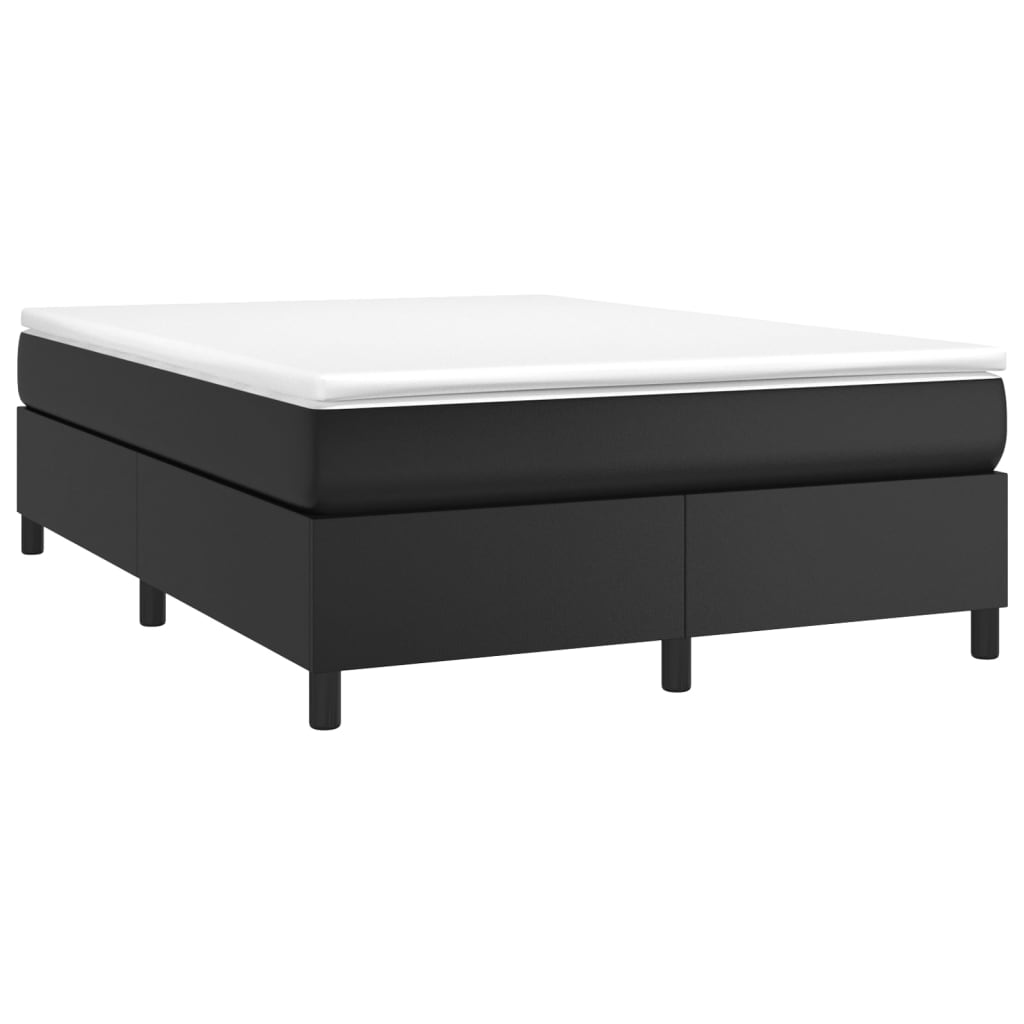 vidaXL Cama box spring con colchón cuero sintético negro 140x190 cm