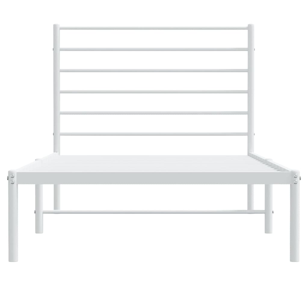 vidaXL Estructura de cama de metal con cabecero blanco 100x190 cm