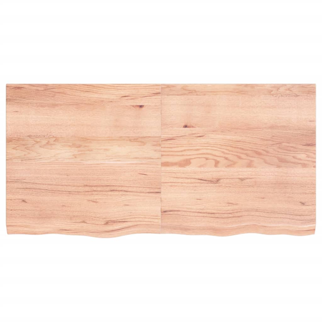 vidaXL Tablero mesa madera roble tratada marrón claro 120x60x(2-4) cm