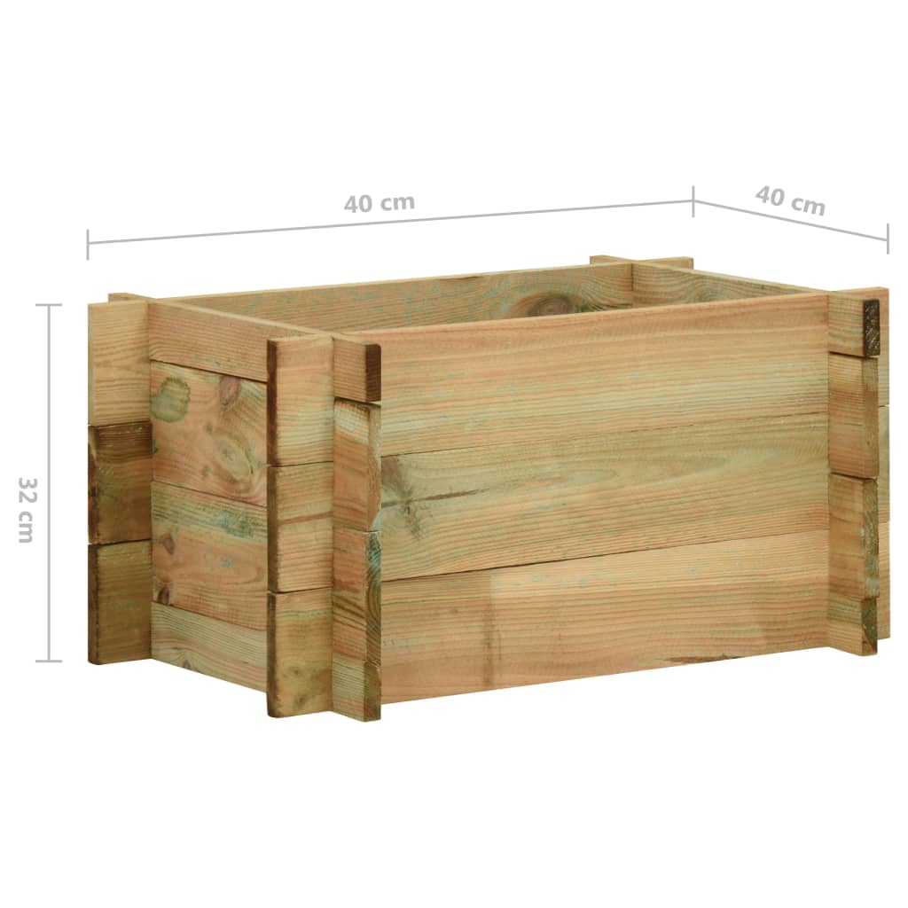 vidaXL Jardinera de verduras madera pino impregnada 40 cm