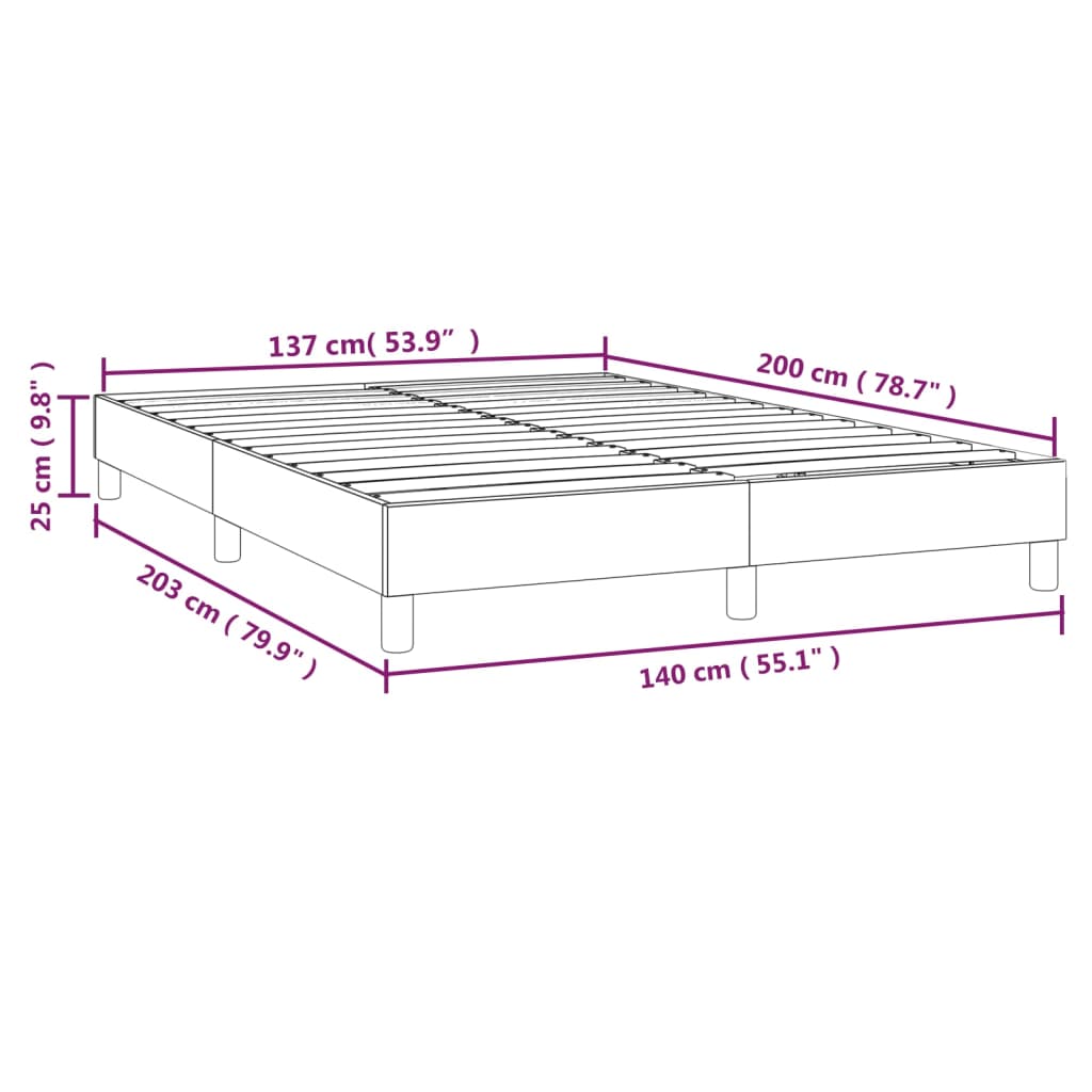 vidaXL Estructura de cama de cuero sintético capuchino 140x200 cm