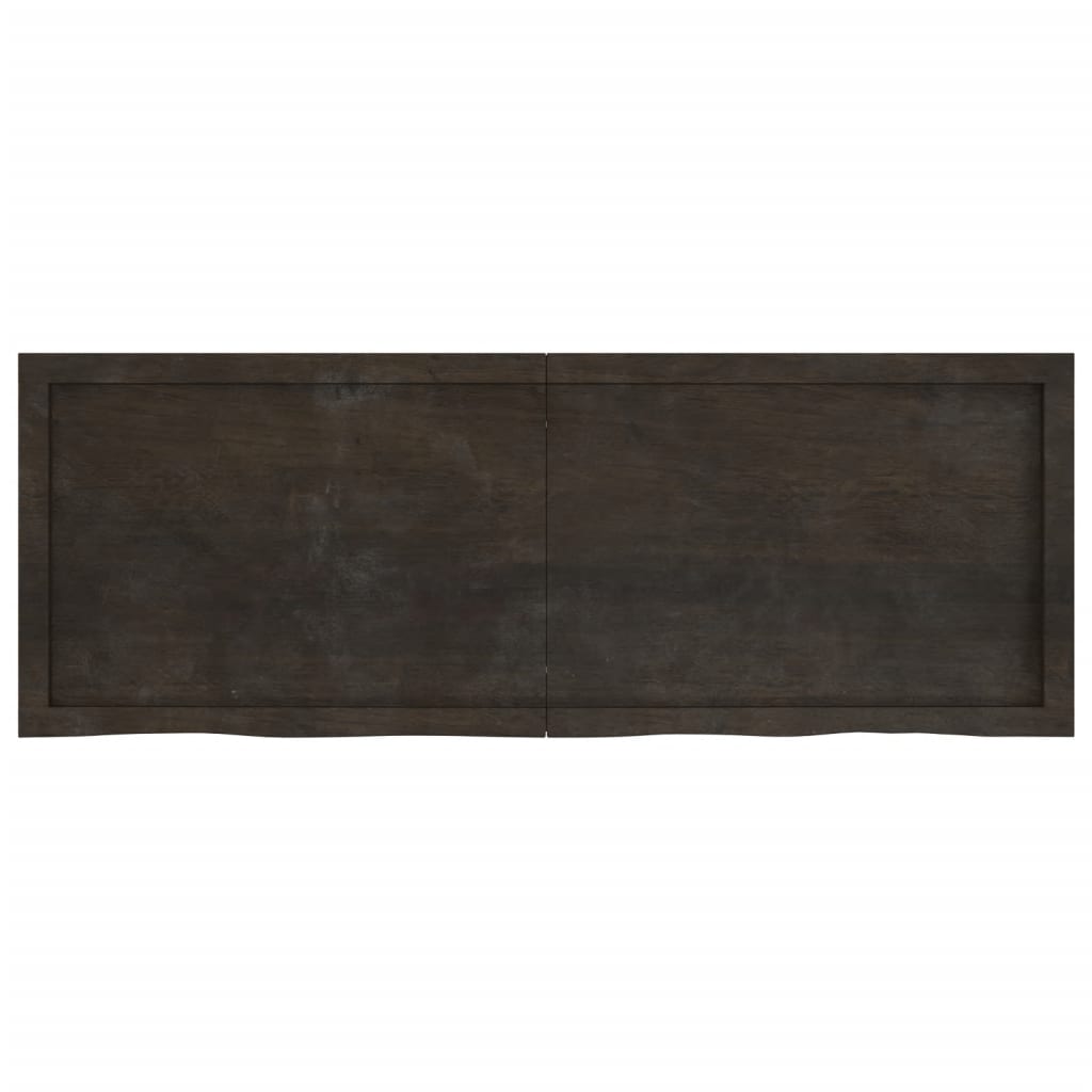 vidaXL Encimera de baño madera tratada marrón oscuro 140x50x(2-4) cm