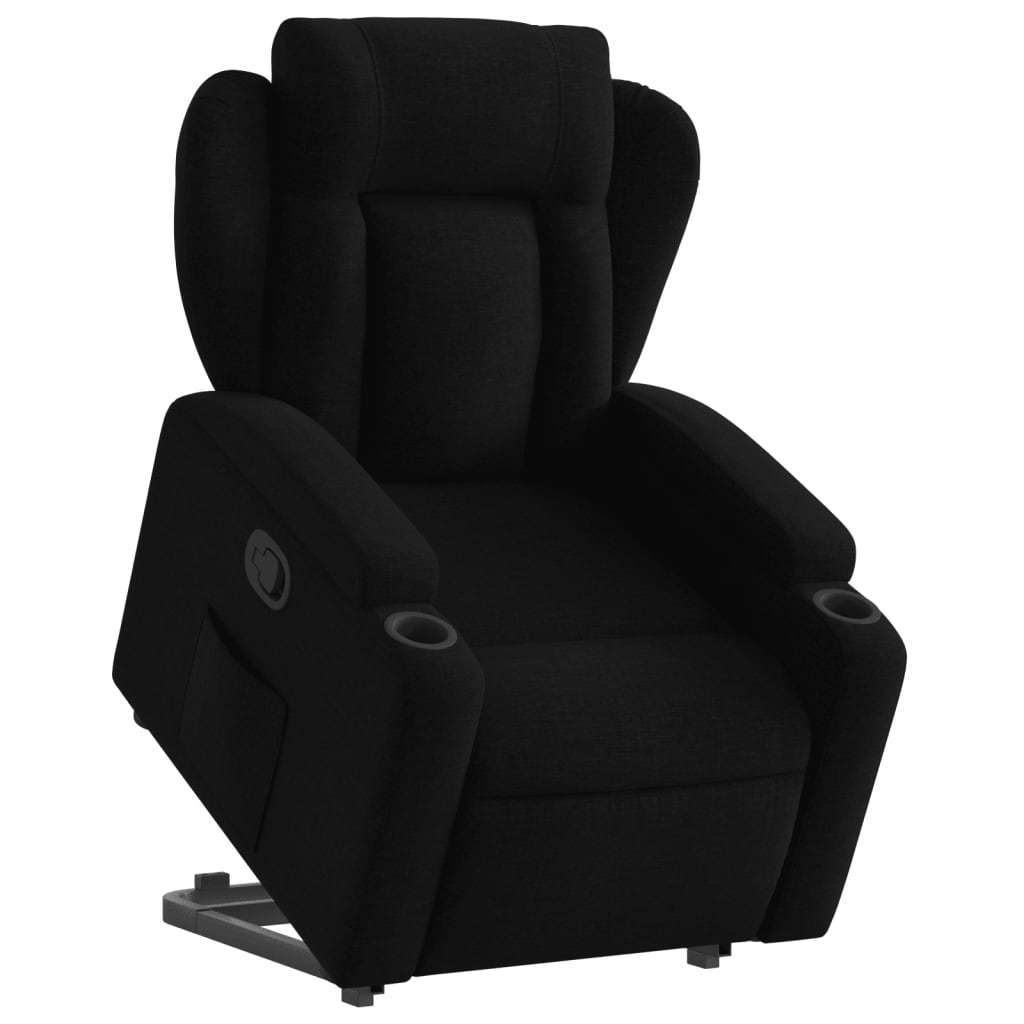 vidaXL Sillón reclinable elevable tela negro