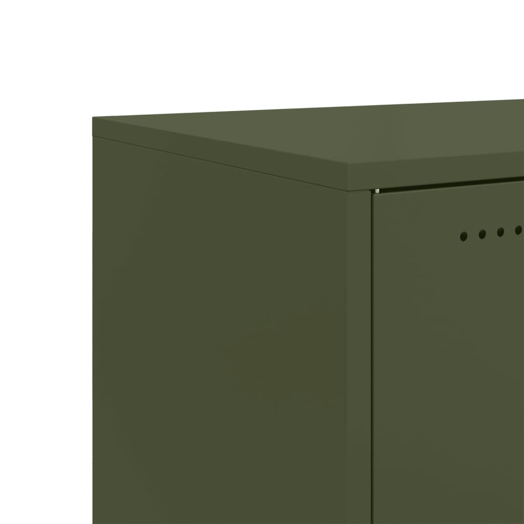 vidaXL Mueble de TV de acero verde oliva 68x39x43,5 cm