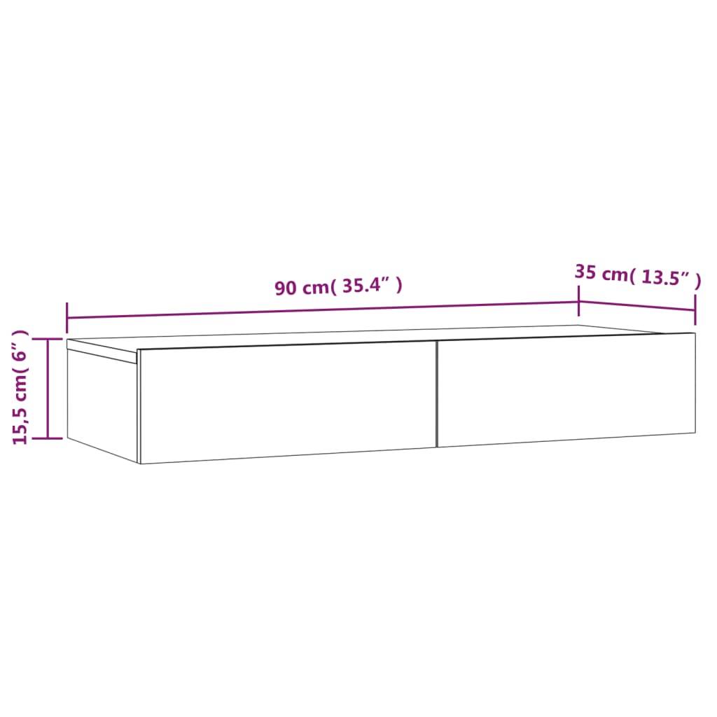 vidaXL Mueble para TV con luces LED gris brillante 90x35x15,5 cm