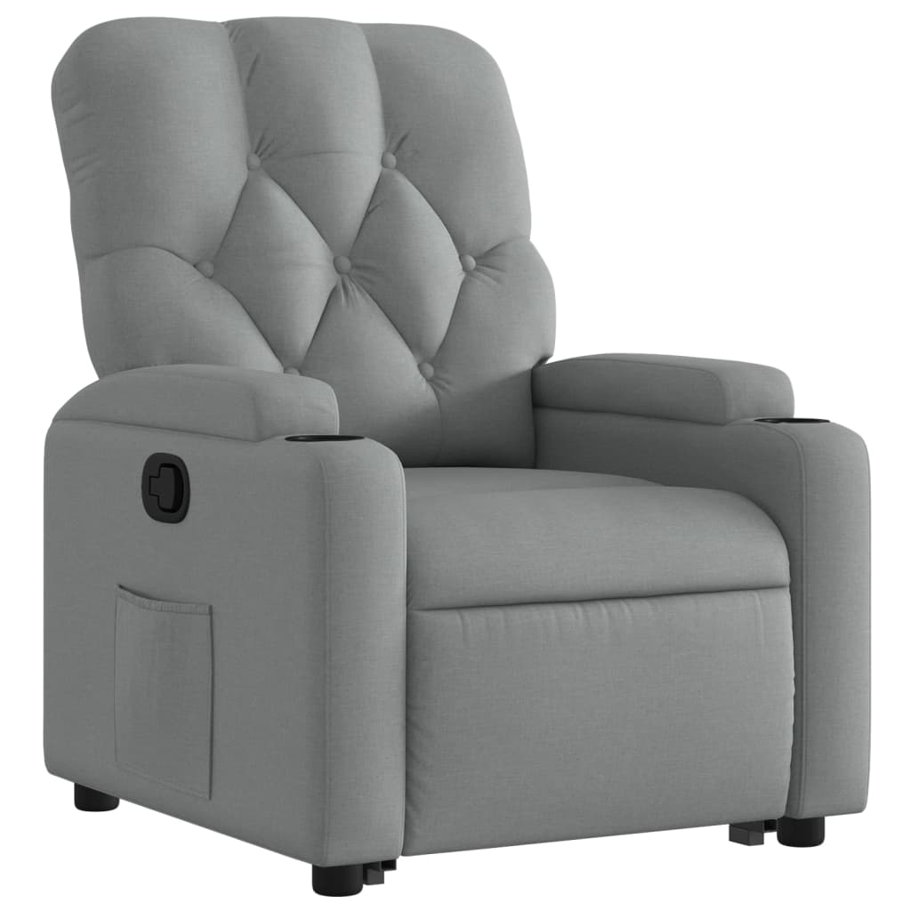 vidaXL Sillón reclinable elevable de tela gris claro