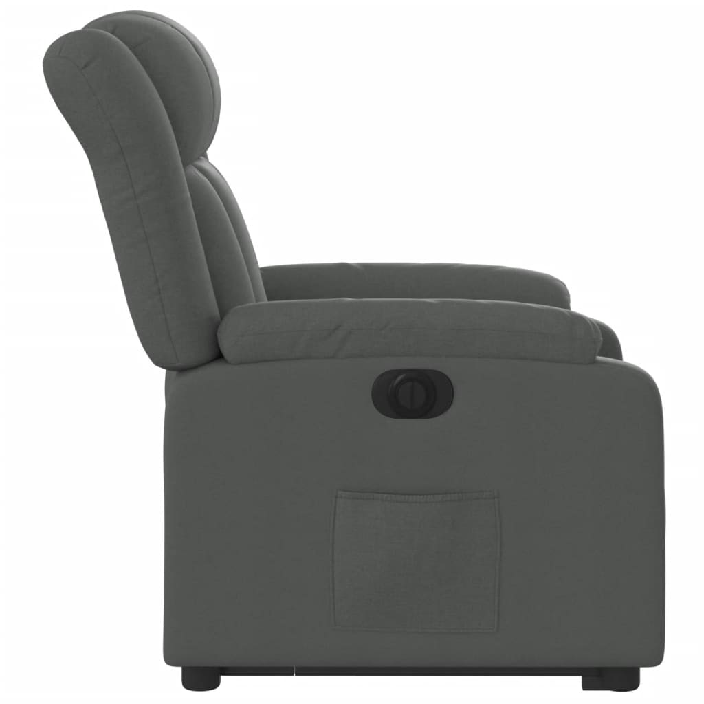 vidaXL Sillón eléctrico reclinable elevable de tela gris oscuro