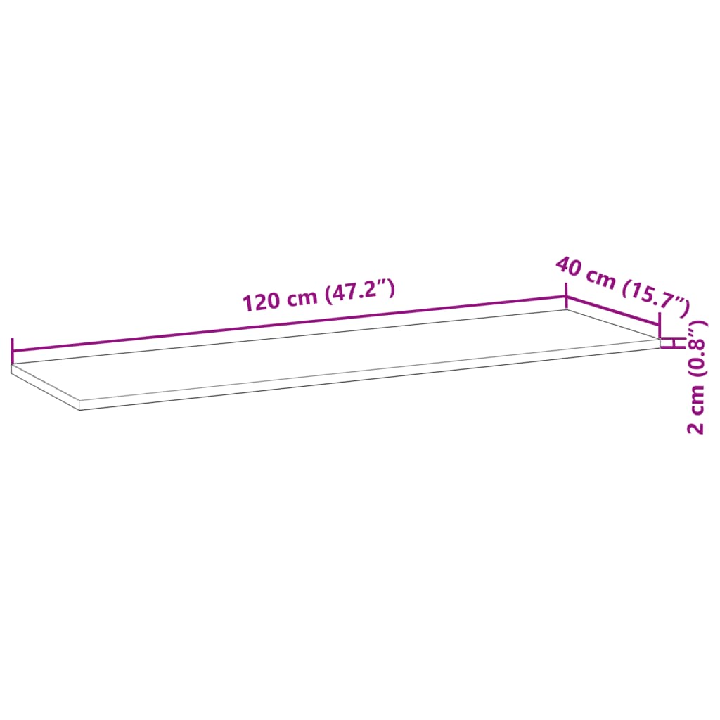 vidaXL Estante flotante madera acacia maciza acabado aceite 120x40x2cm