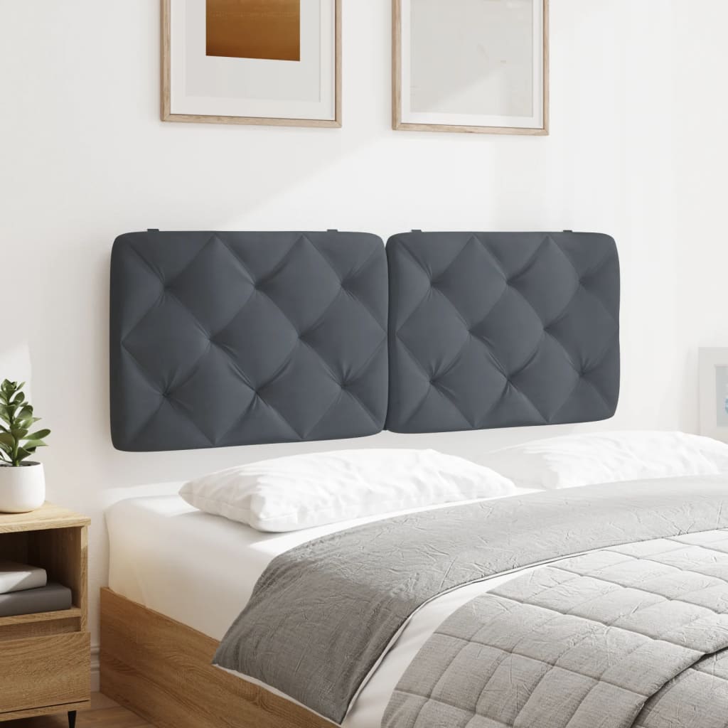 vidaXL Cabecero de cama acolchado terciopelo gris oscuro 120 cm