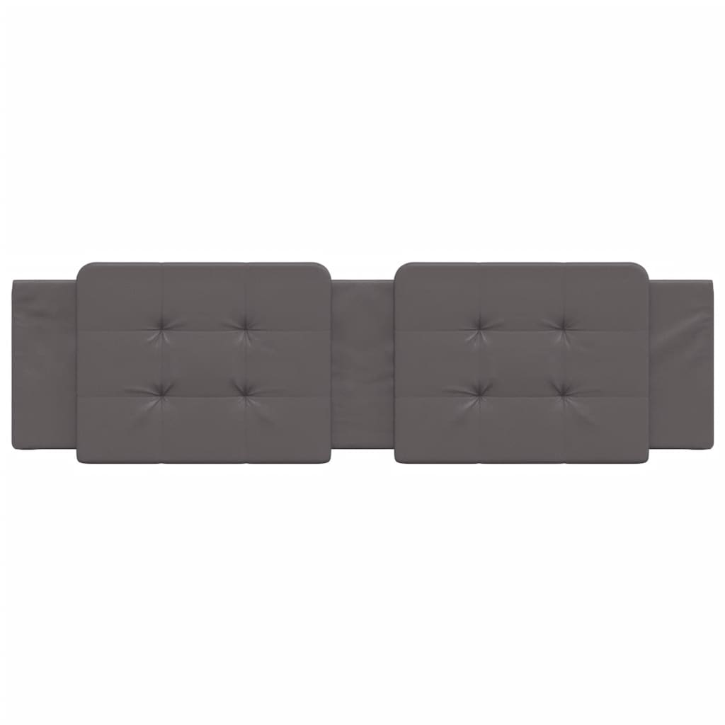 vidaXL Cabecero de cama acolchado cuero sintético gris 180 cm