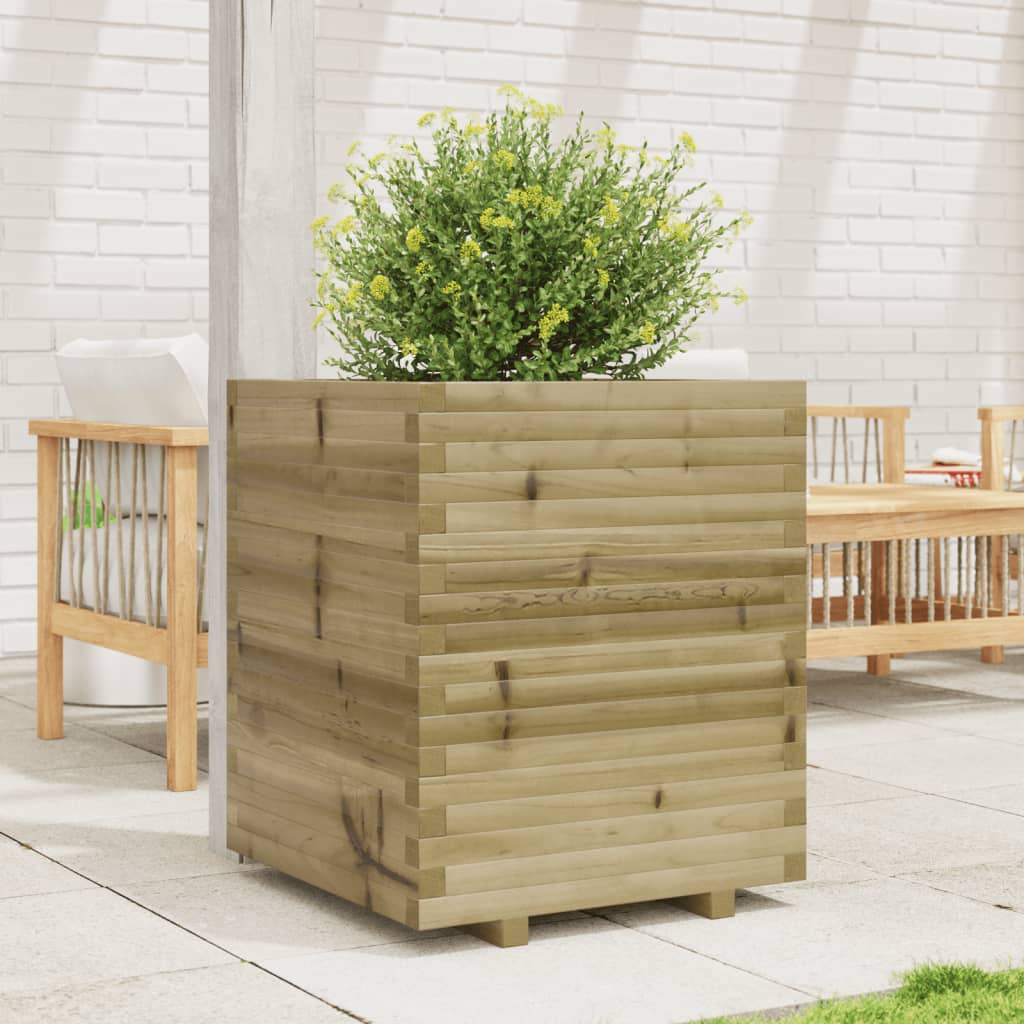 vidaXL Jardinera madera de pino impregnada 60x60x72 cm