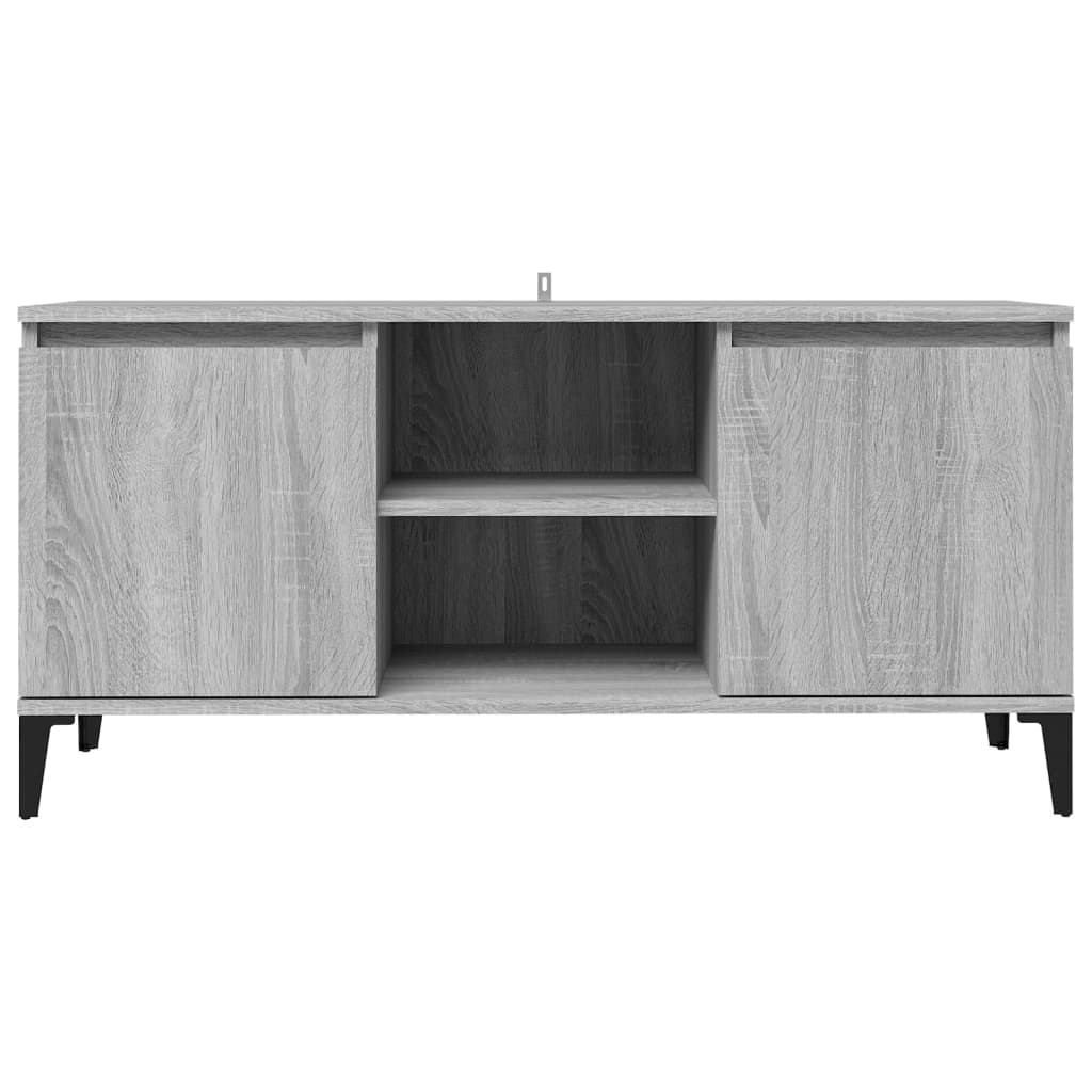 vidaXL Mueble de TV con patas de metal gris Sonoma 103,5x35x50 cm
