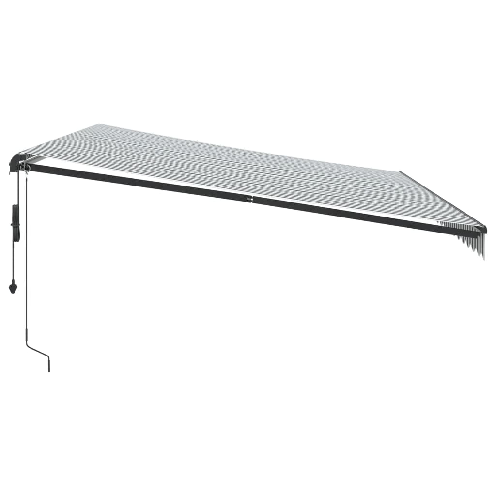 vidaXL Toldo retráctil automático luz LED antracita y blanco 500x300cm