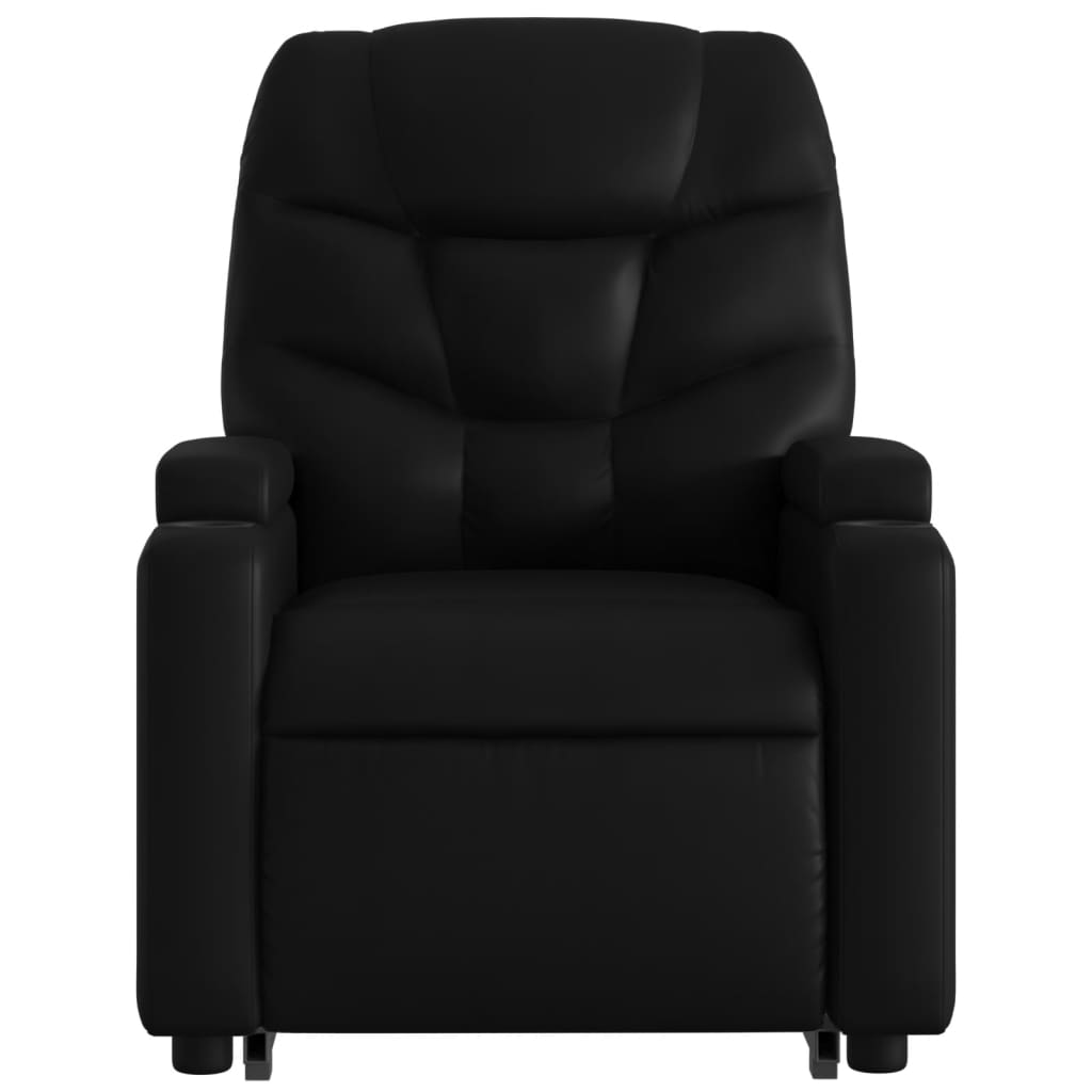 vidaXL Sillón reclinable elevable cuero artificial negro