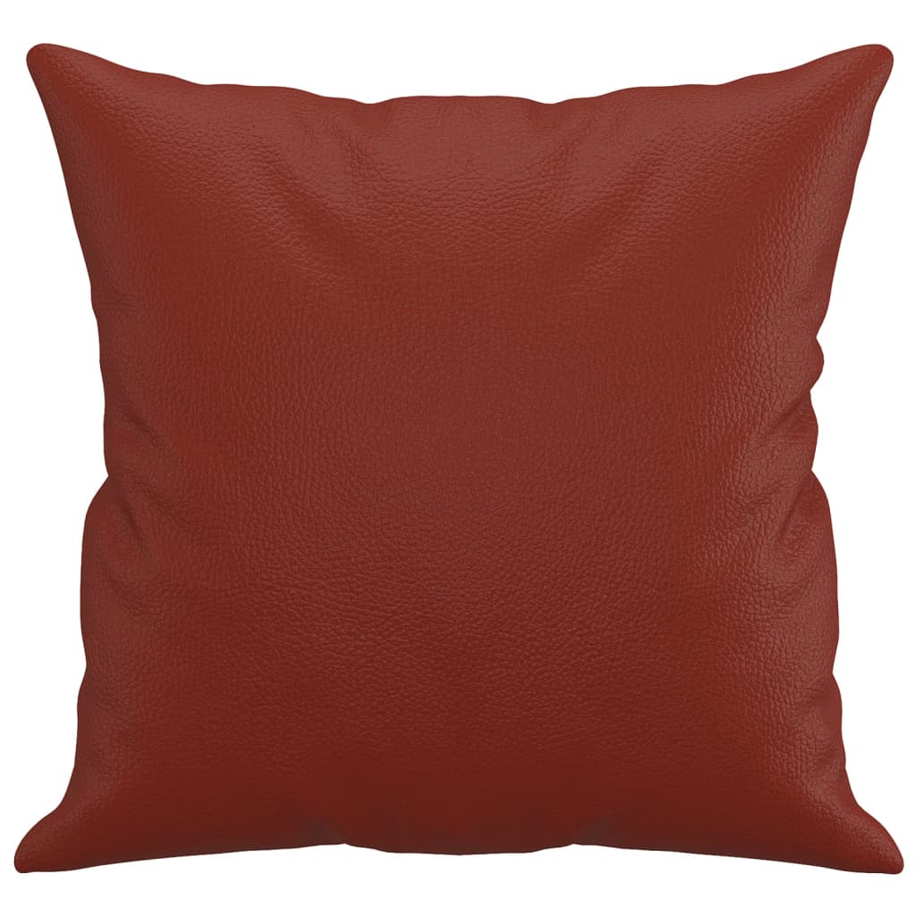 vidaXL Cojines decorativos 2 uds cuero sintético rojo tinto 40x40 cm