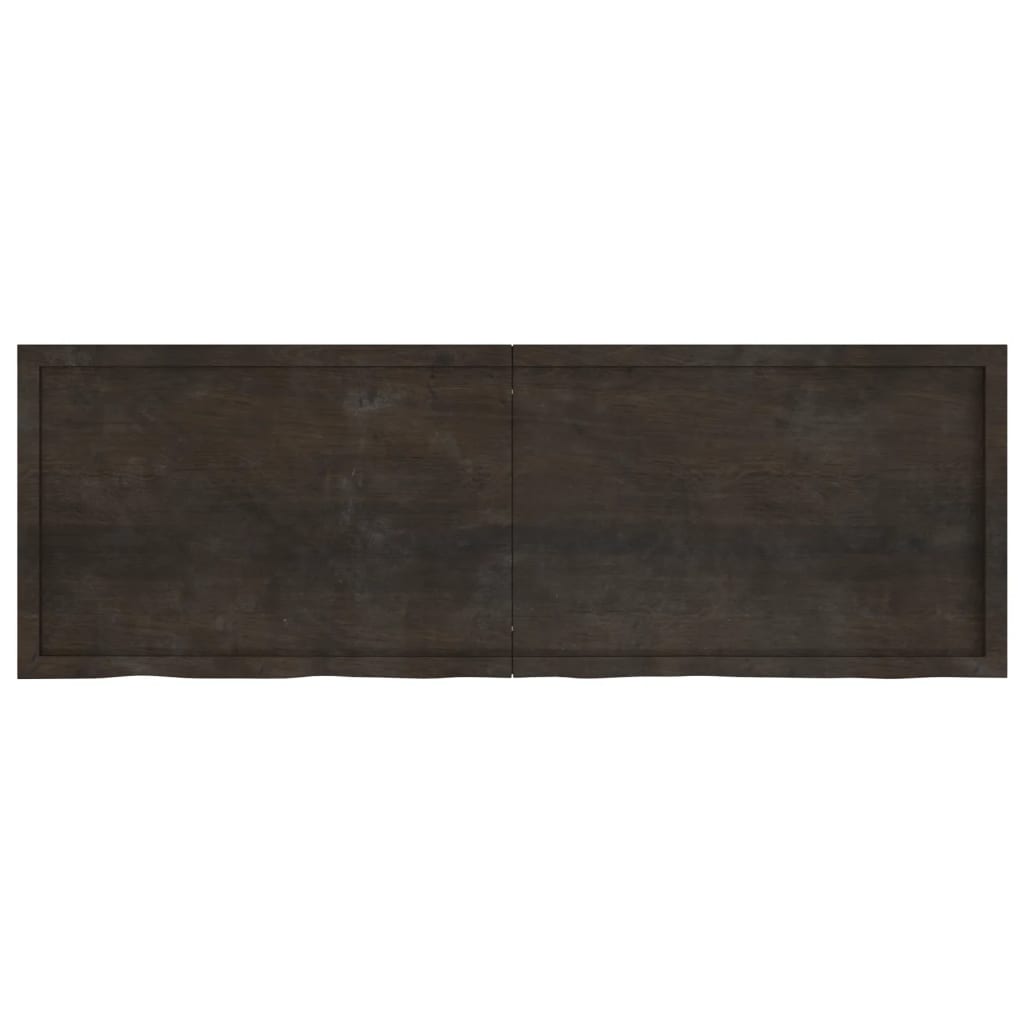 vidaXL Encimera de baño madera tratada marrón oscuro 180x60x(2-4) cm