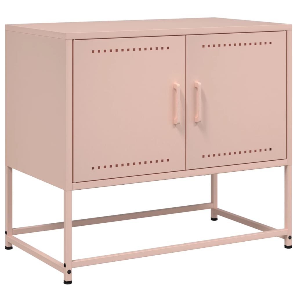 vidaXL Mueble para TV de acero rosa 68,5x39x60,5 cm