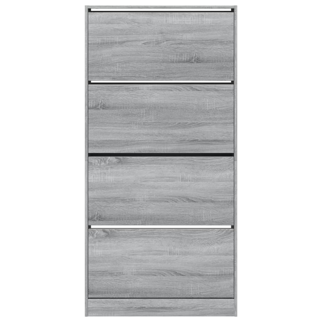 vidaXL Mueble zapatero 4 cajones abatibles gris Sonoma 80x21x163,5 cm