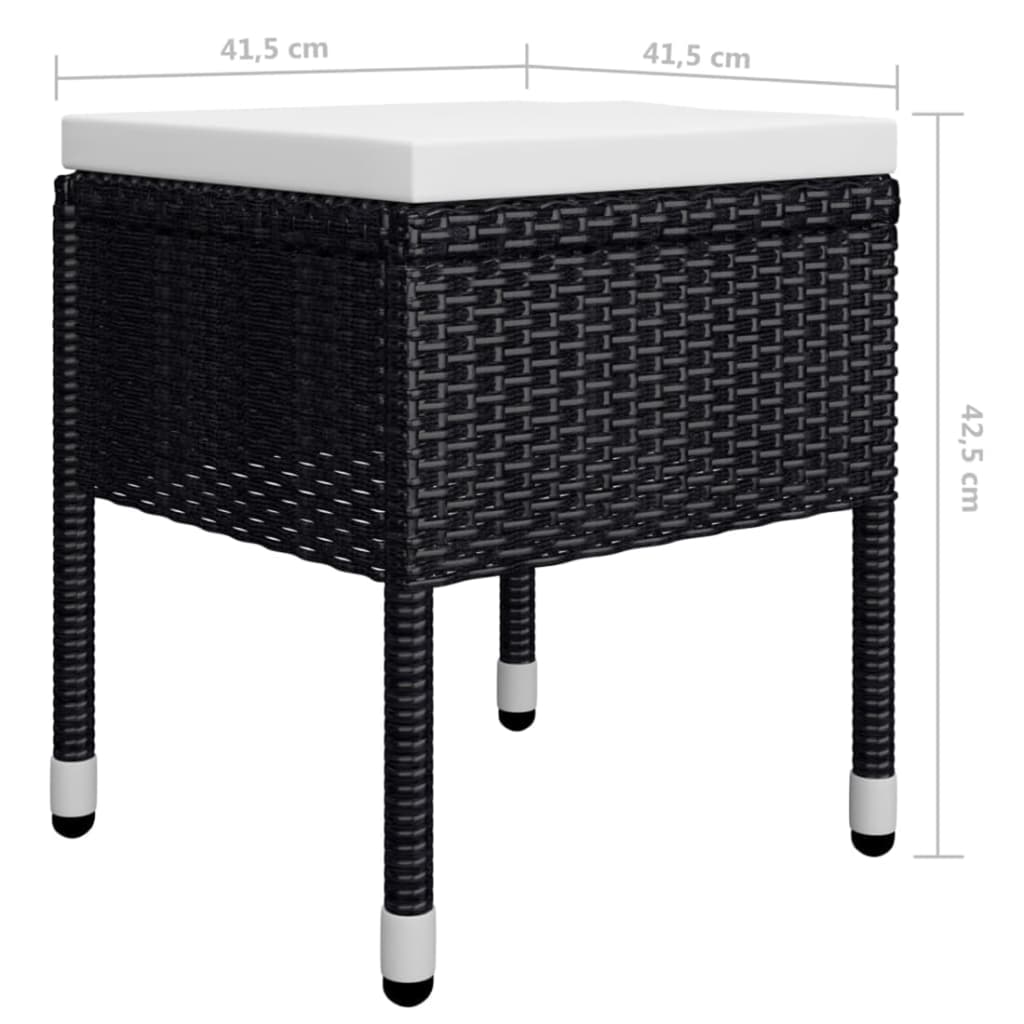 vidaXL Juego de comedor de jardín de 5 piezas negro